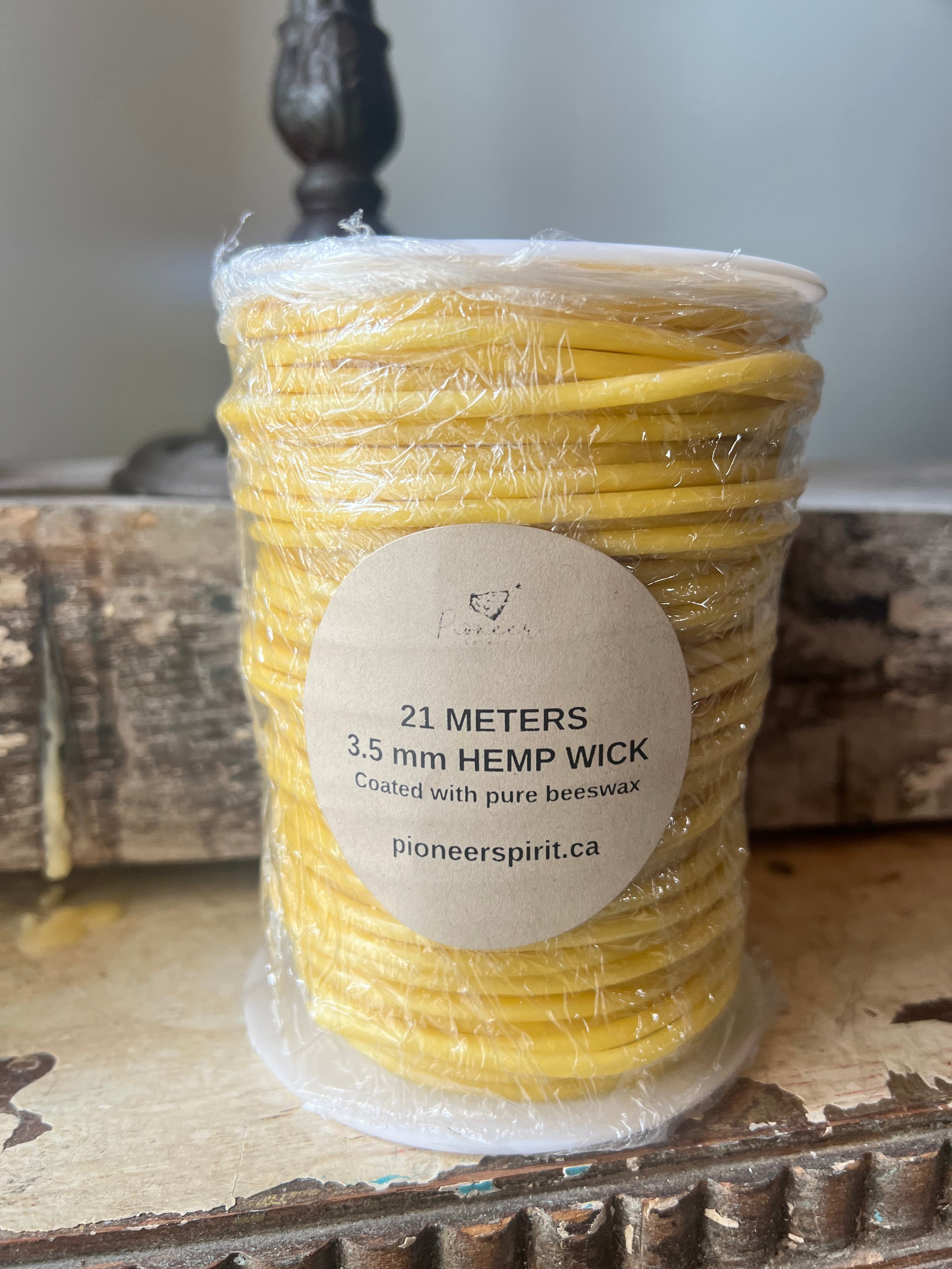 Hemp Wick coated with Beeswax