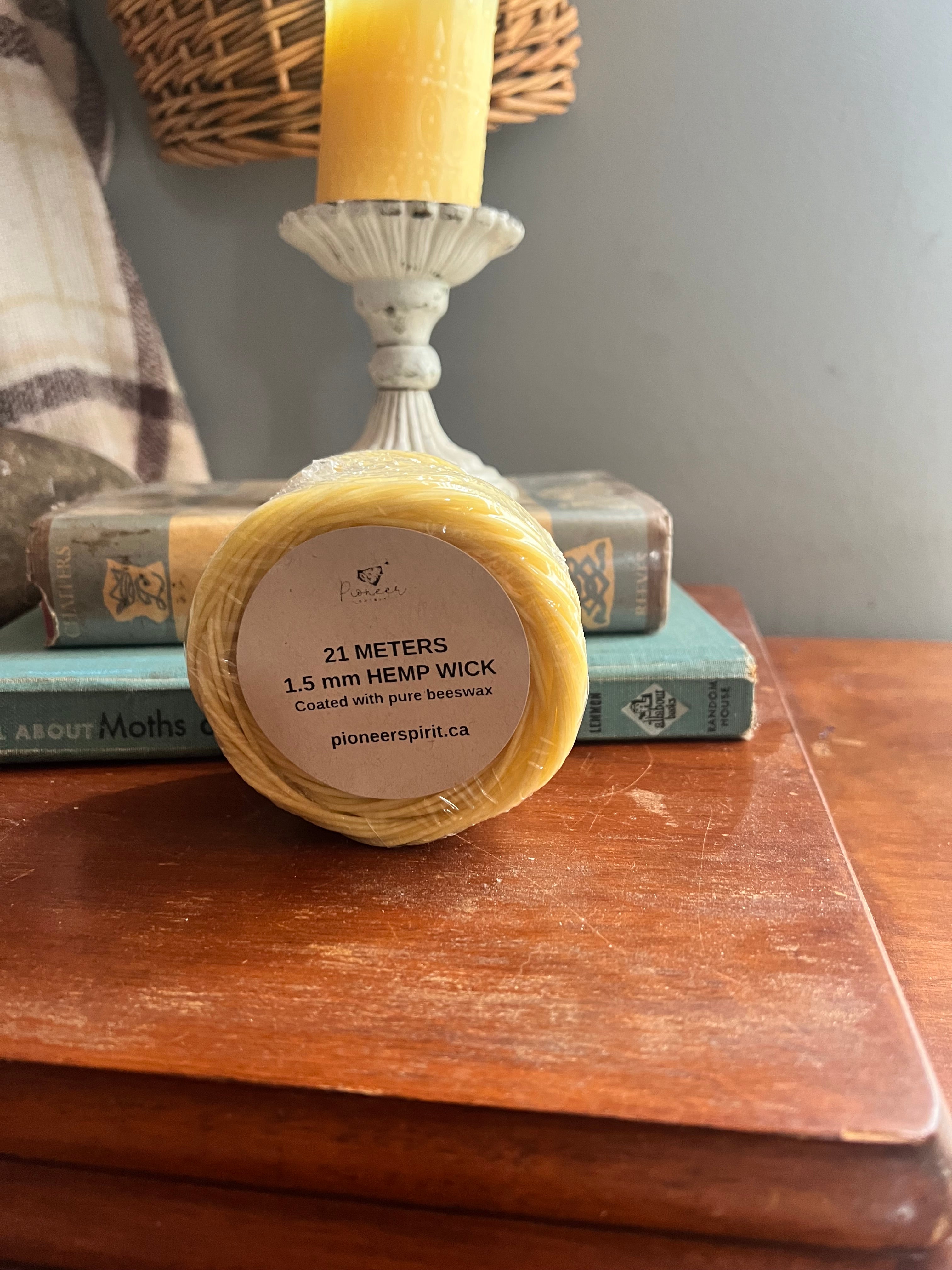 Hemp Wick coated with Beeswax
