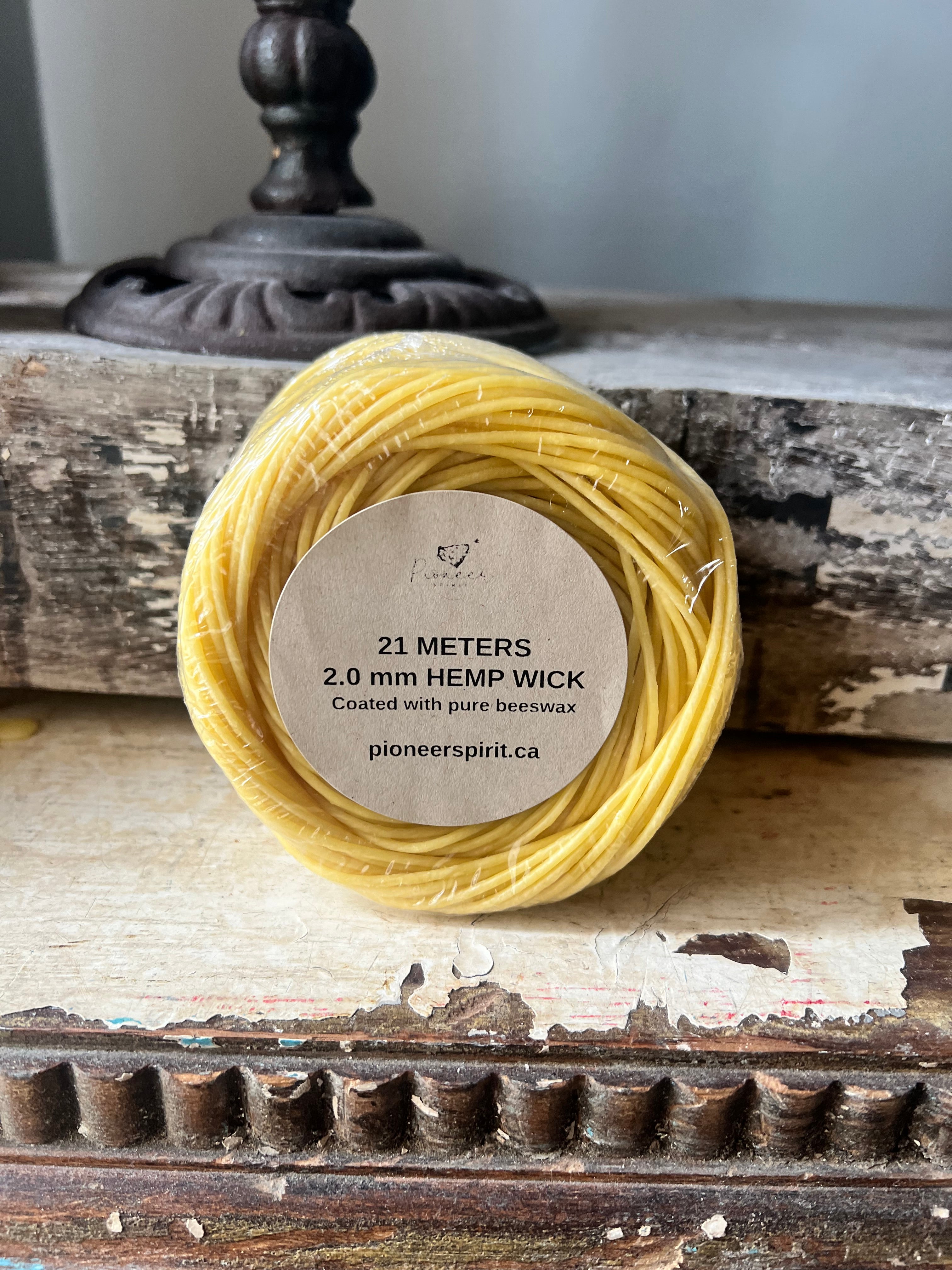Hemp Wick coated with Beeswax