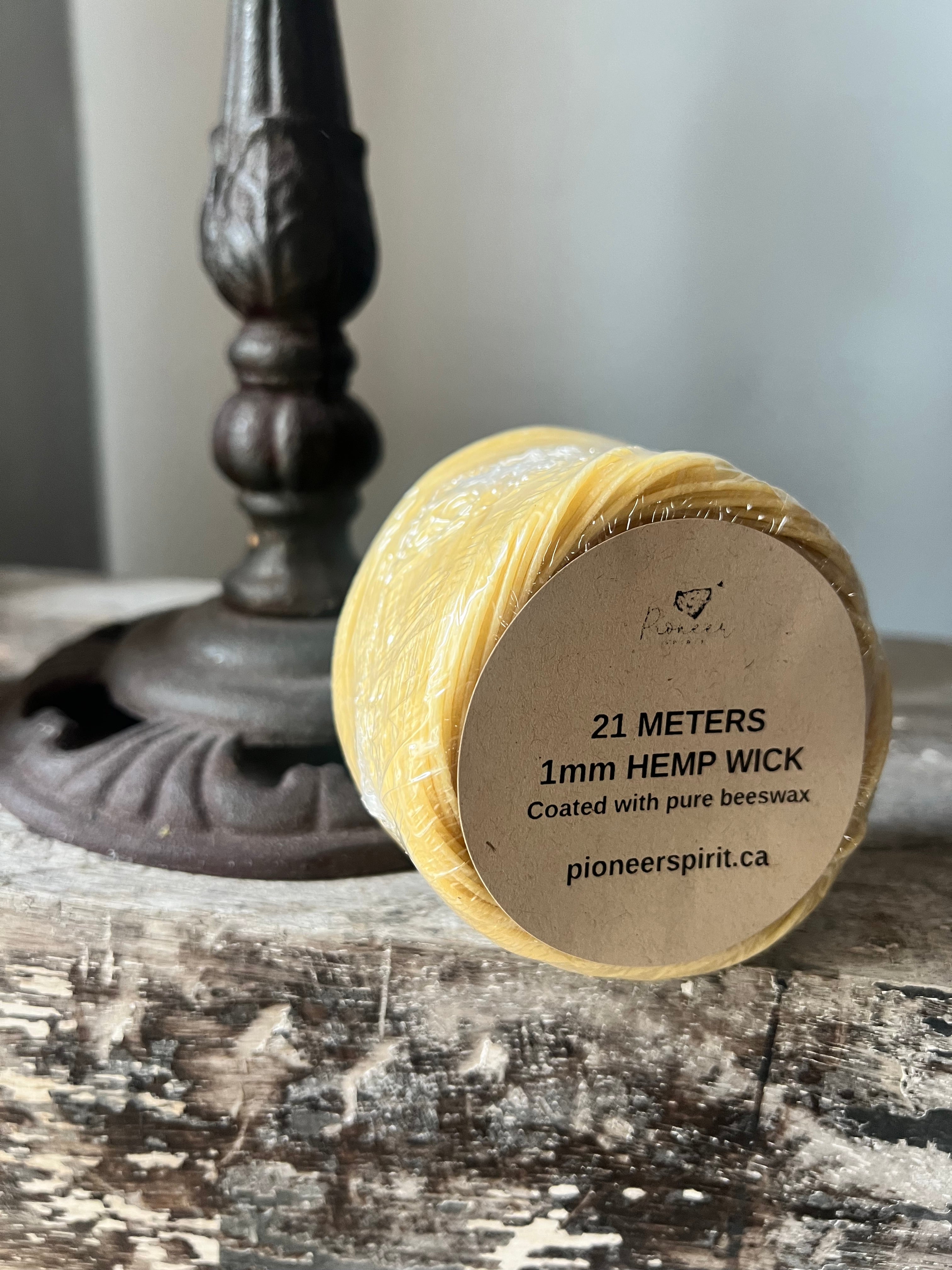 Hemp Wick coated with Beeswax