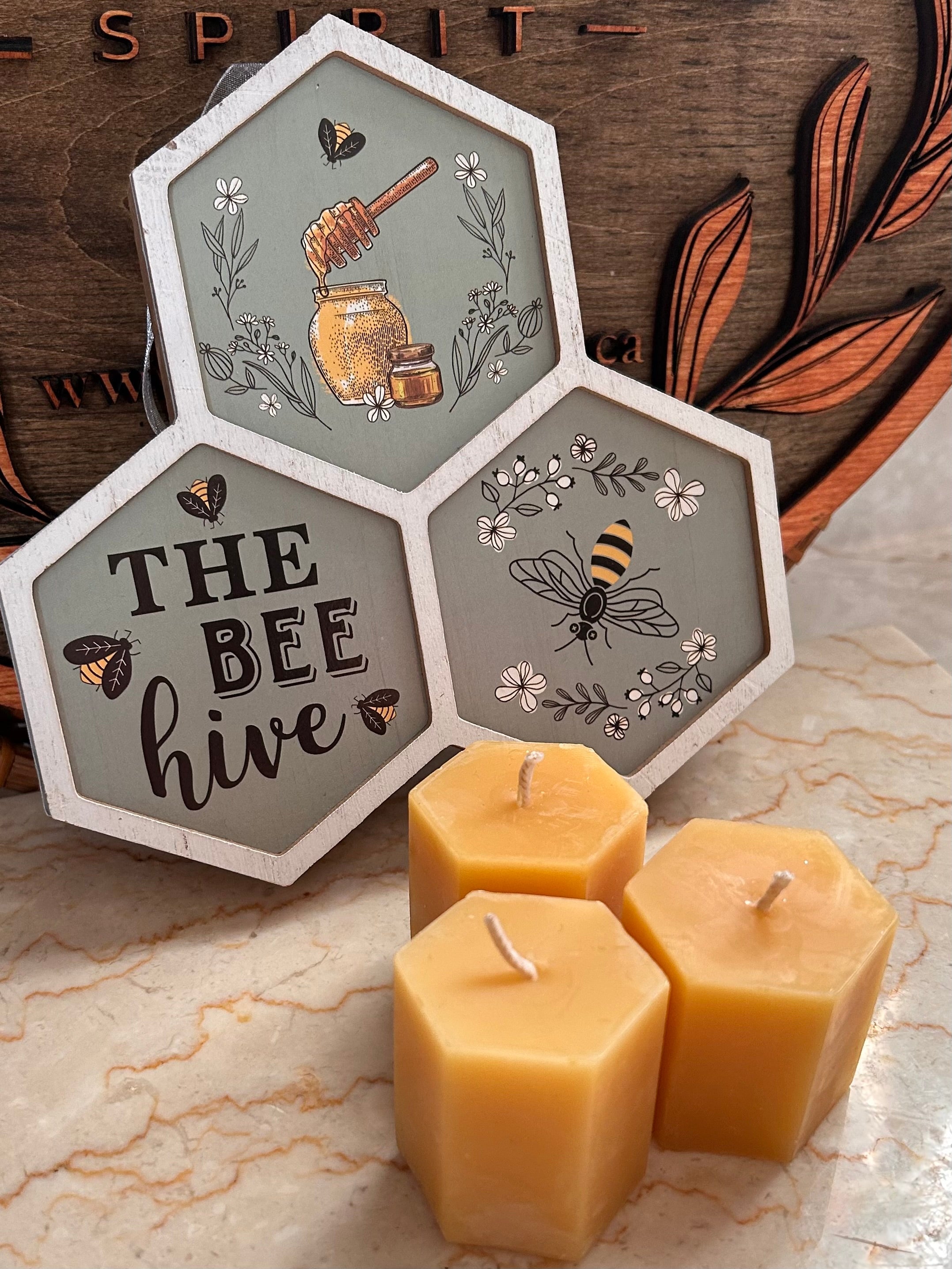 3 Hexagon votives - Pioneer Spirit