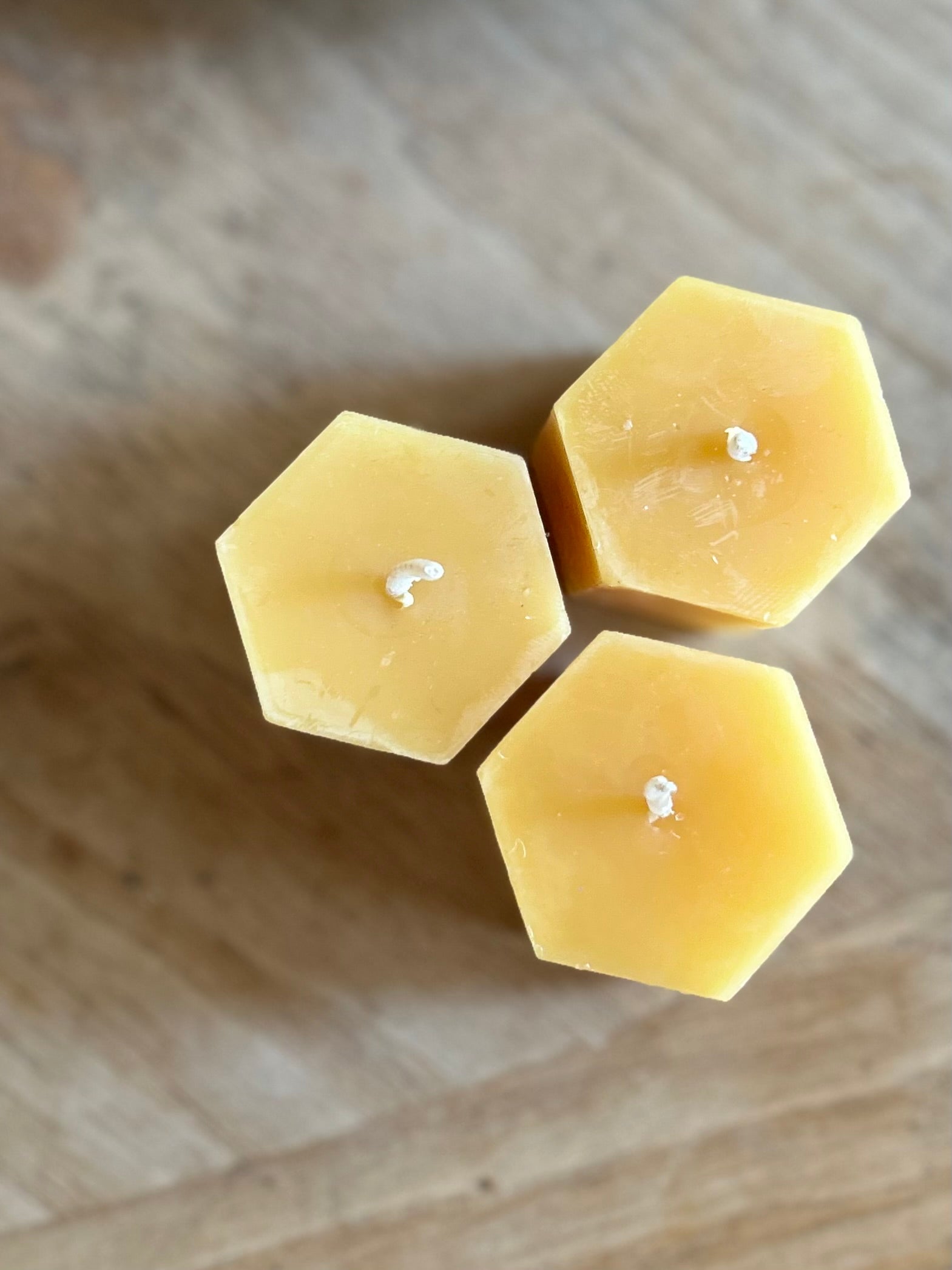 3 Hexagon votives - Pioneer Spirit