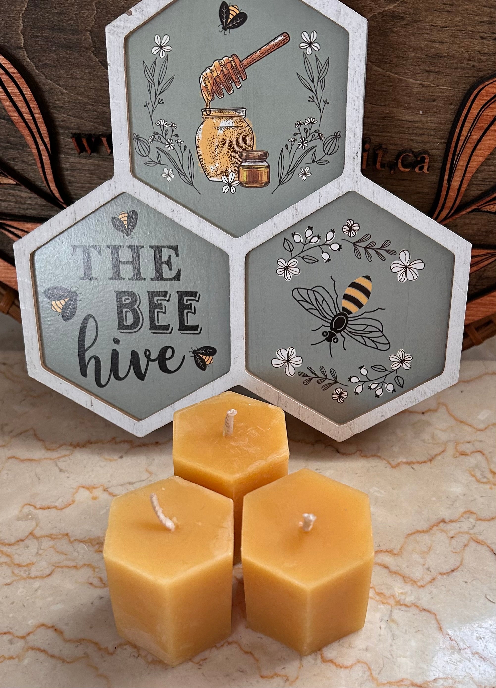 3 Hexagon votives - Pioneer Spirit