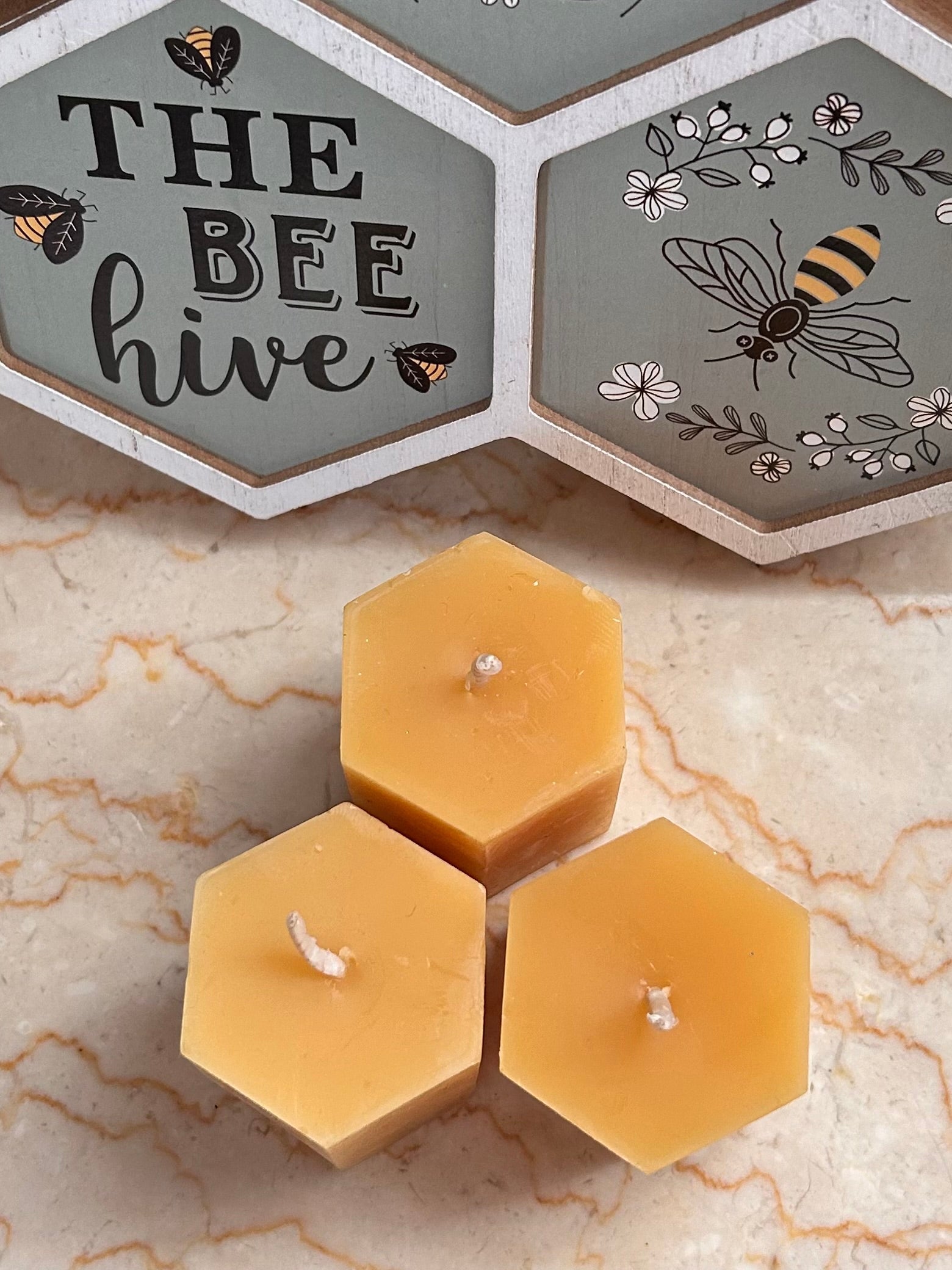 3 Hexagon votives - Pioneer Spirit