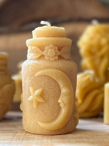 Star & Moon Potion Bottle Beeswax Candle - Pioneer Spirit